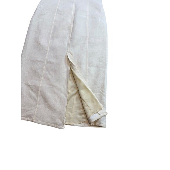 Zara Size XL Strapless Midi Sheath Dress Back Slit Textured Cream New 6929/311 - Picture 6 of 12